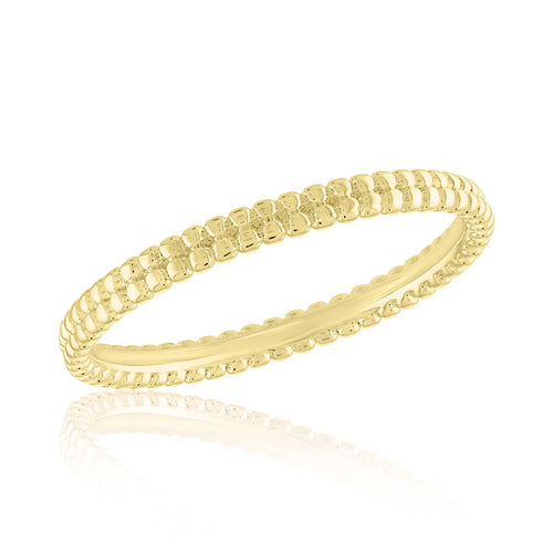 Stack Gold Ring - Style 74 -  Double Beaded Band