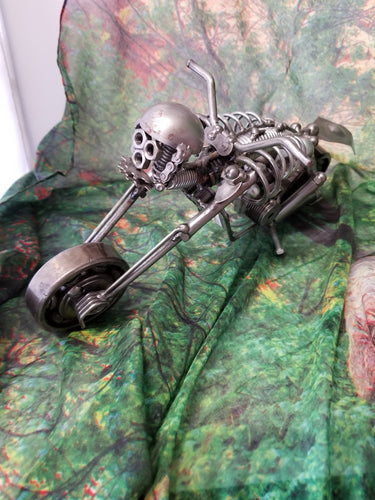 Skeleton Motorcycle Metal Art