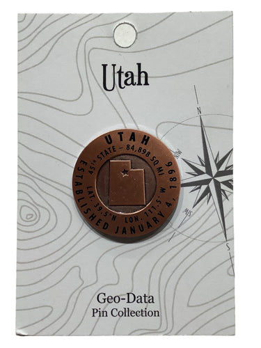Geo Data Utah Souvenir Pin