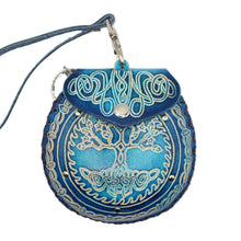 Tree Circle Leather Wristlet