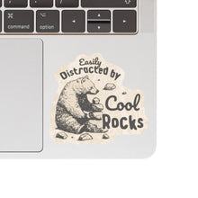 Distracted by Cool Rocks Bear Vinyl Sticker