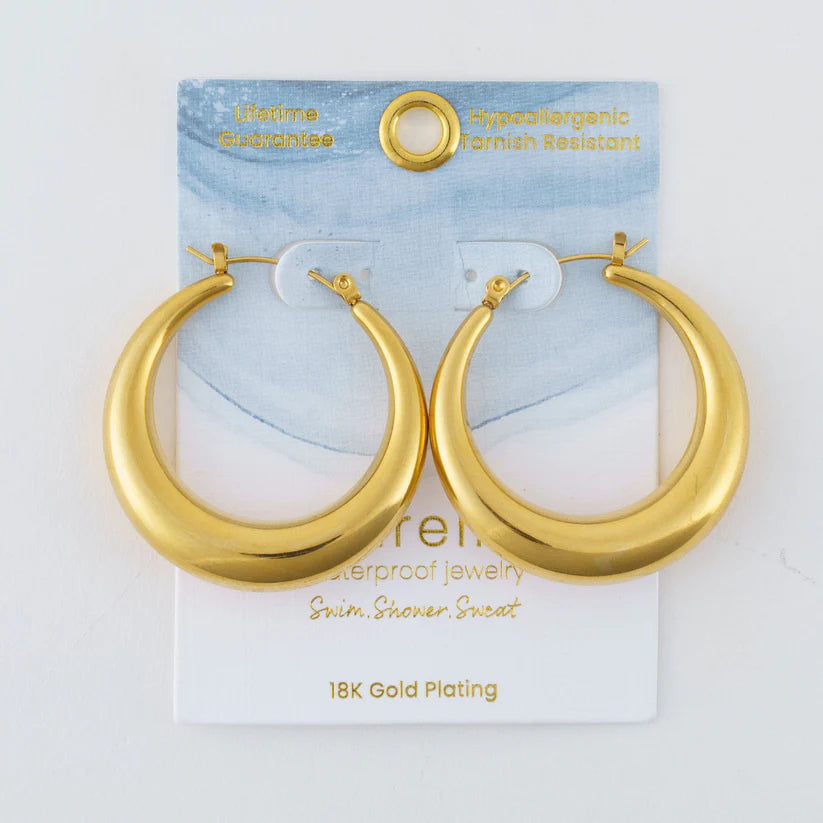 Rounded Pin Catch Hoop Earring