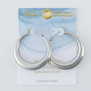 Rounded Pin Catch Hoop Earring