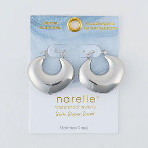 Geometric Pin Catch Hoop Earring