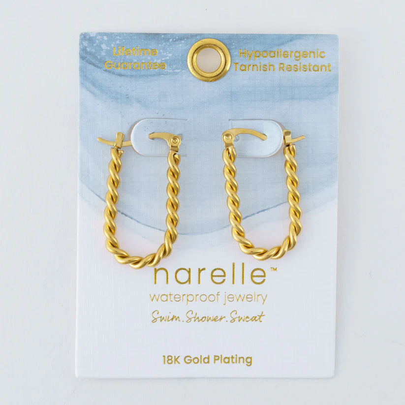 Twisted Pin Catch Hoop Earring