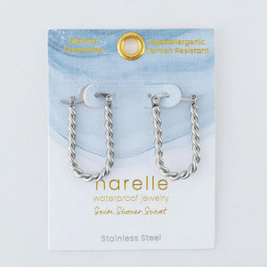 Twisted Pin Catch Hoop Earring