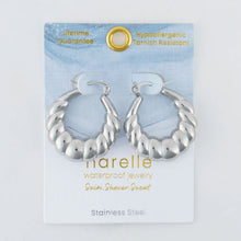 Twisted Chunky Pin Catch Hoop Earrings