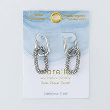 Double Pave Pin Catch Hoop Earrings