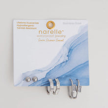 Rectangle CZ Hoop Trio Earrings