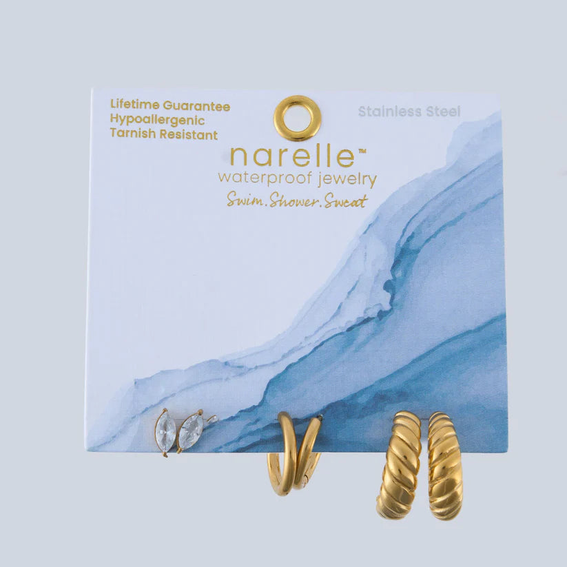Half Moon Hoop Trio Earrings