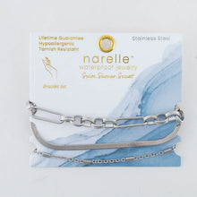 Multi Paper Clip, Snake and Dainty Chain Bracelet Set