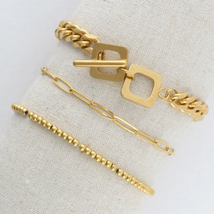 Curb Chunky, Paper Clip, and CCB Chain Bracelet
