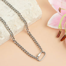 2 Tone Carabiner Chain Necklace