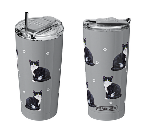 Cat, black and white Tumbler