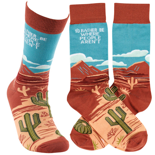 Rather Be Where People Aren't - Crew Socks