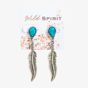 Feather Drop Earrings