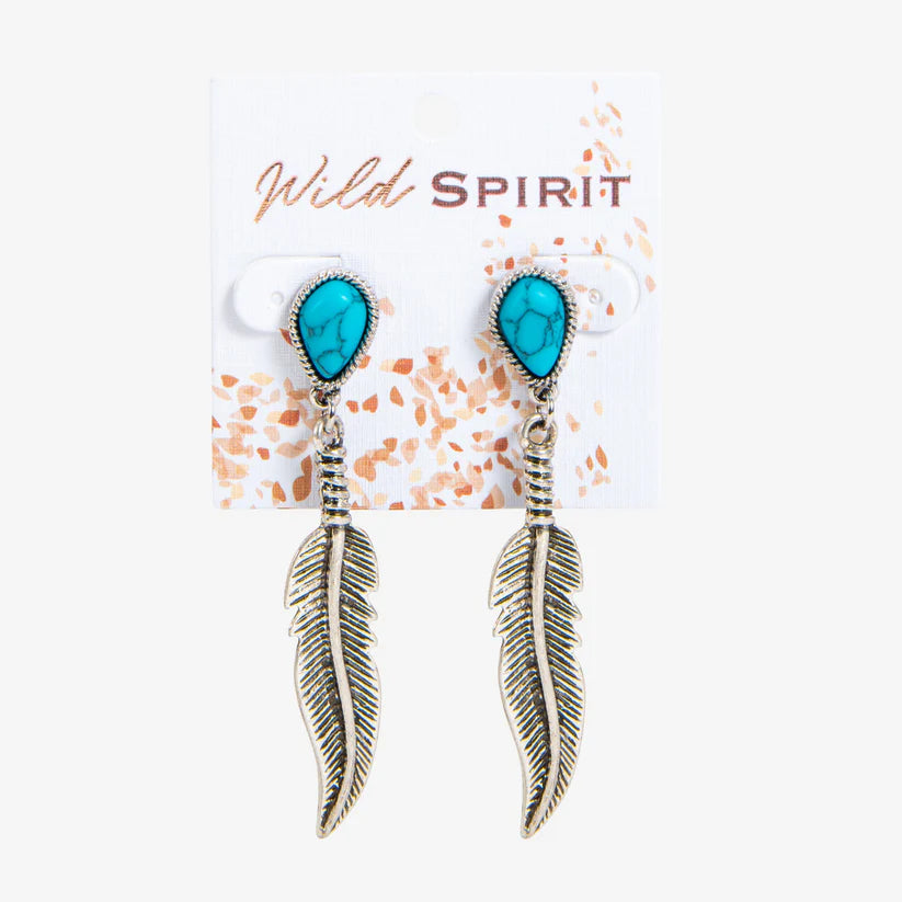 Feather Drop Earrings