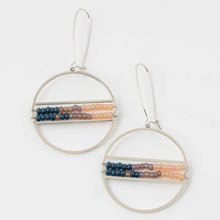 Silver Double Bar Hoop Seed Bead Earring