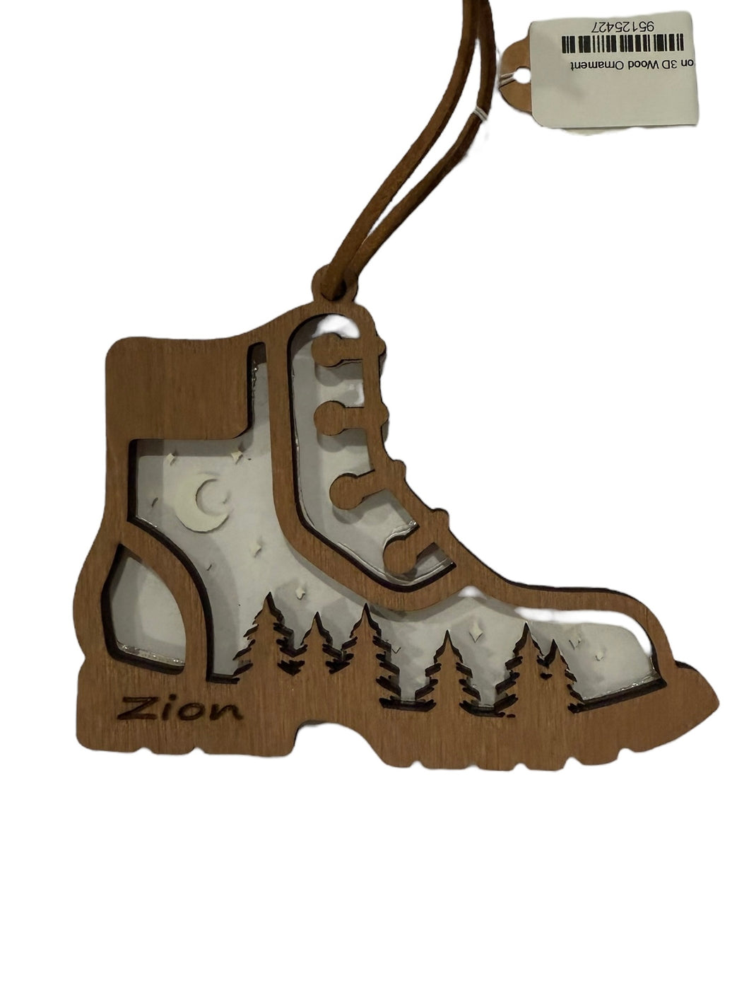 Starry Hiking Boot Zion 3D Wood Ornament