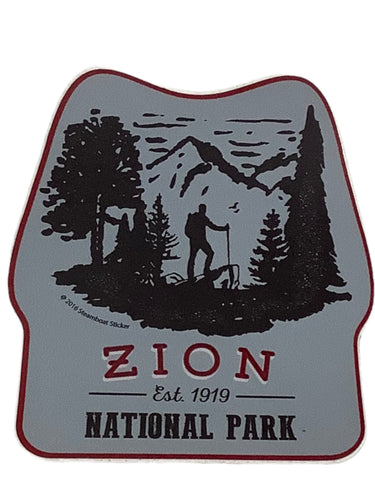 Two Color Hiker Sticker