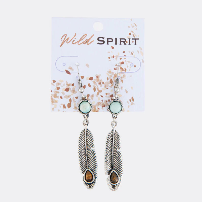 Feather Pendant Earrings