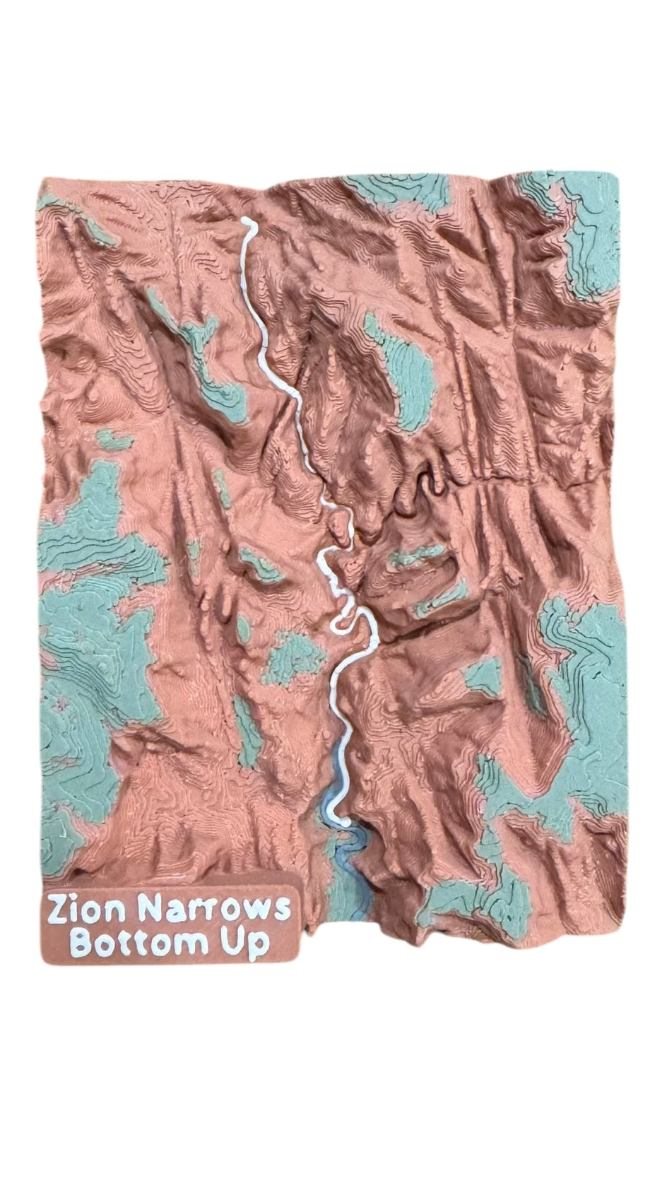 Narrows Bottom Up 3D Trail Map Magnet