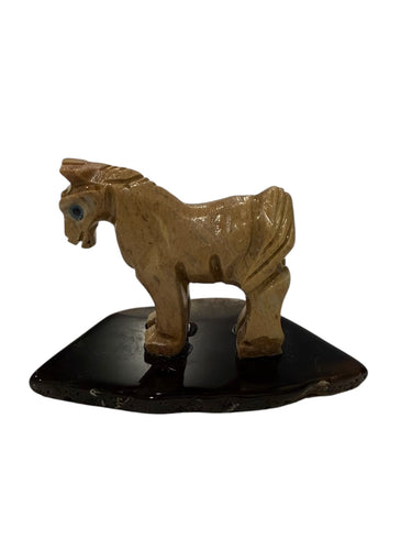 Soapstone Carved Horse on Base