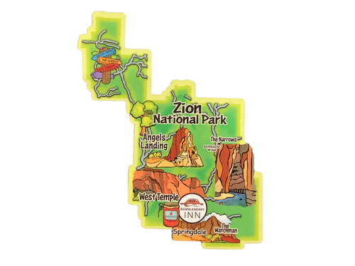 Zion Map Magnet