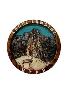 Angels Landing Circle Wood Magnet*