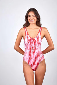 W Junior Lace Up Wonder Tank Swimsuit