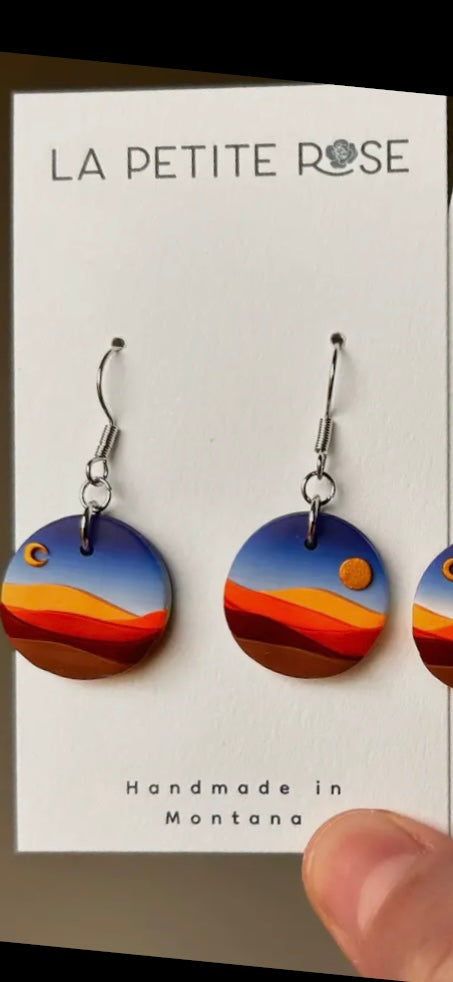 Mountain Landscape Dangle Earrings