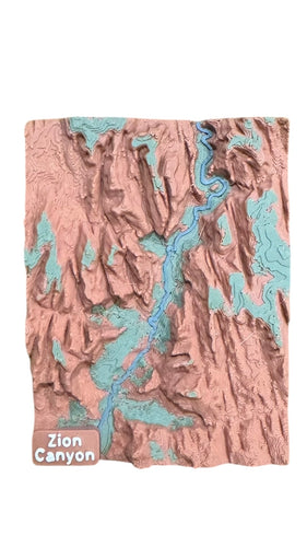 Zion Canyon 3D Map Magnet