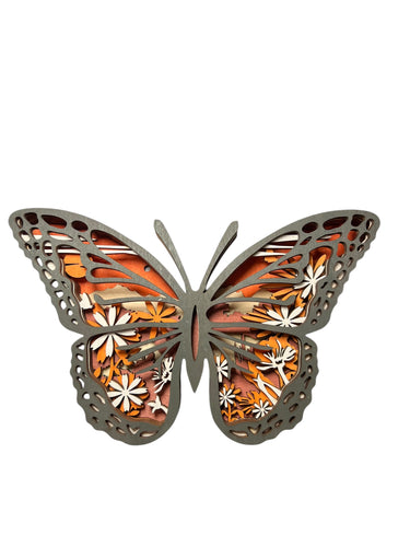 Small Monarch 3D Wood Carving