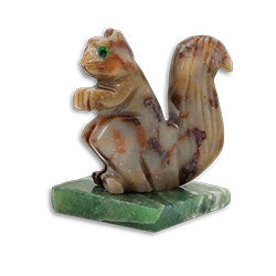 Soapstone Carved Squirrel on Base