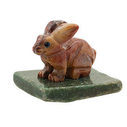 Soapstone Carved Rabbit on Base