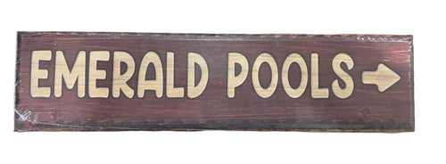 Emerald Pools Trail Wood Sign