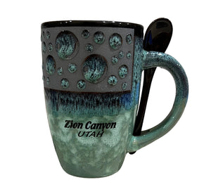 Drip Glaze Dot Mug with Spoon*