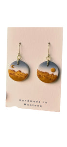 Big Sky Montana Landscape Clay Dangle Earrings