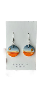 Celestial Mountain Landscape Clay Dangle Earrings