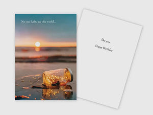 Lights Up This World Birthday Card