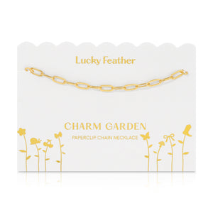 Gold Charm Paperclip Chain Necklace