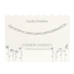 Silver Charm Paperclip Chain Necklace