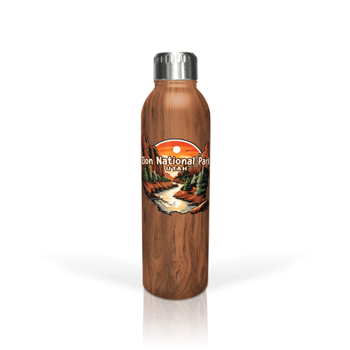 Canyon Sunset with River Wood Grain Bottle