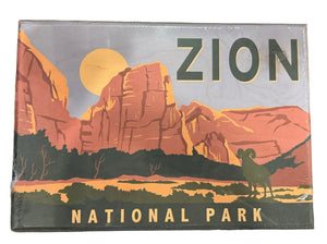 Illustrated Zion Large Wood Sign