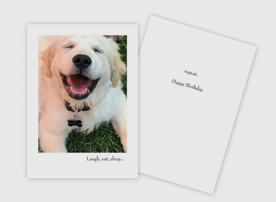 Laugh, Eat, Sleep Birthday Card