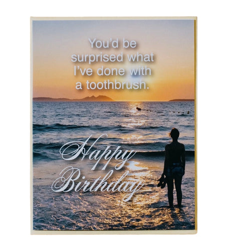 Toothbrush Subtext Greeting Card