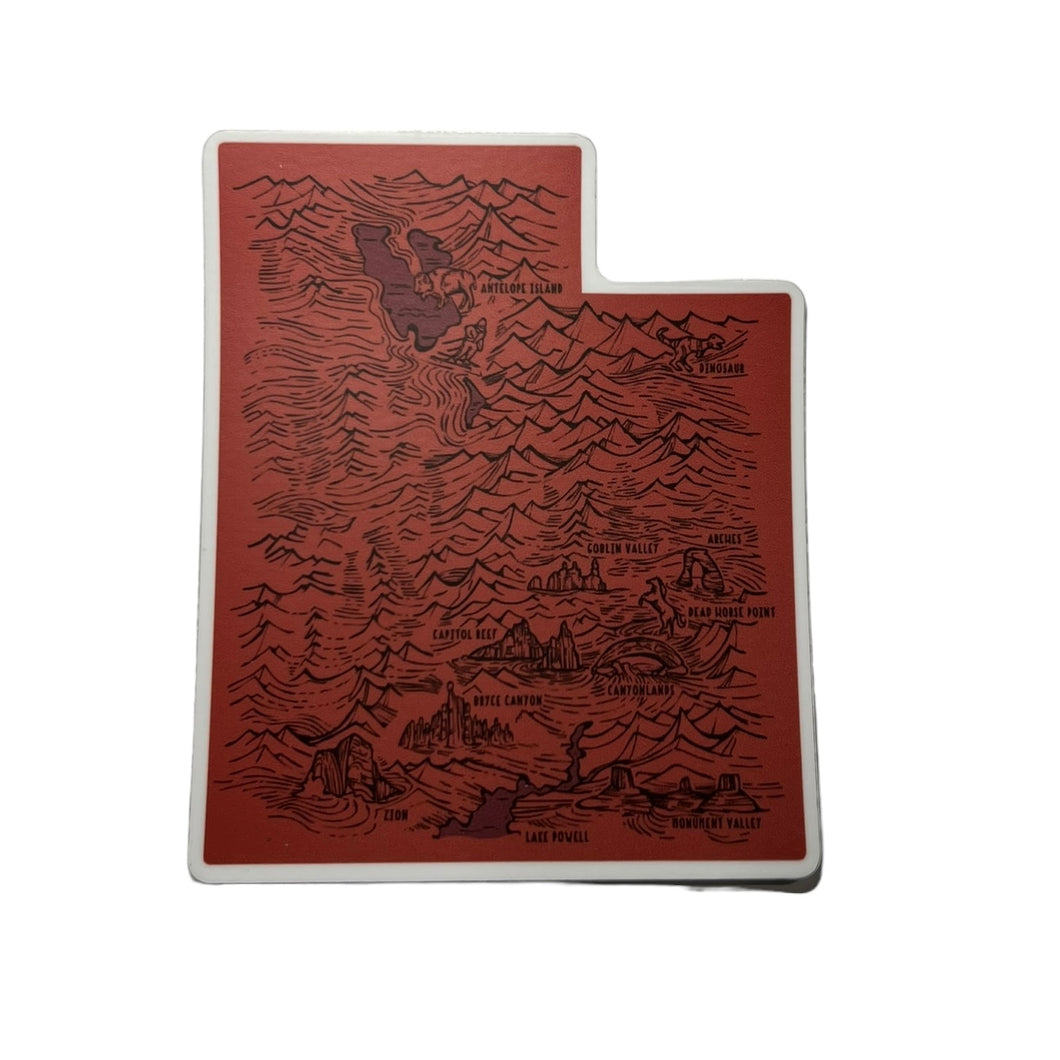 Utah Topo Map Sticker