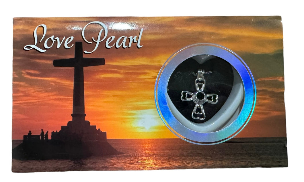 Love Pearl Cross Necklace