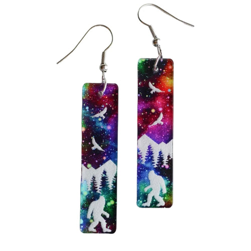 Galaxy Bigfoot Engraved Scenic Earrings