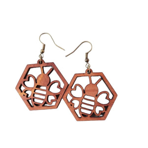 Sweet Cedar Bumble Bee Earrings